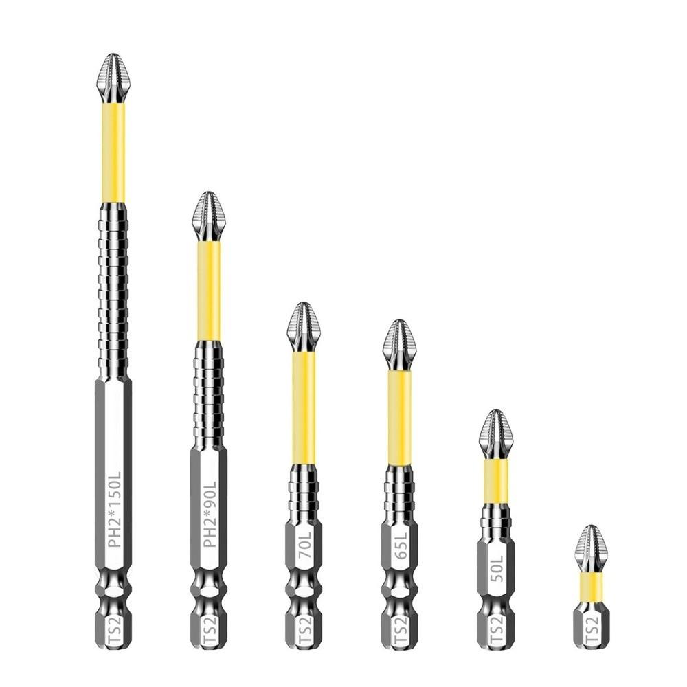 6Pcs High Hardness Cross Screwdriver Strong Magnetic Batch Head  Power Tools