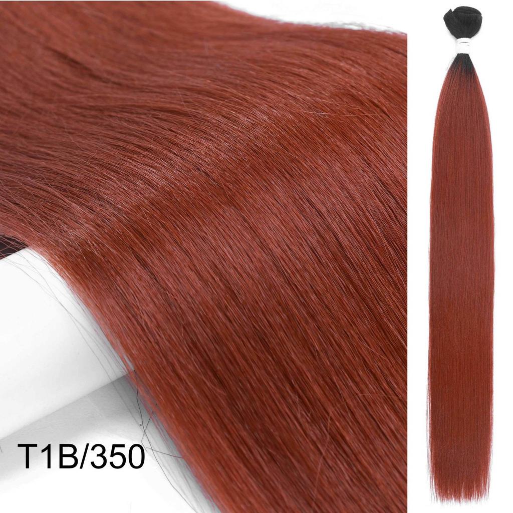 Bone Straight Hair Bundles Salon Natural Hair Extensions Fake Fibers Super Long Synthetic Yaki Straight Hair Weaving Full to End