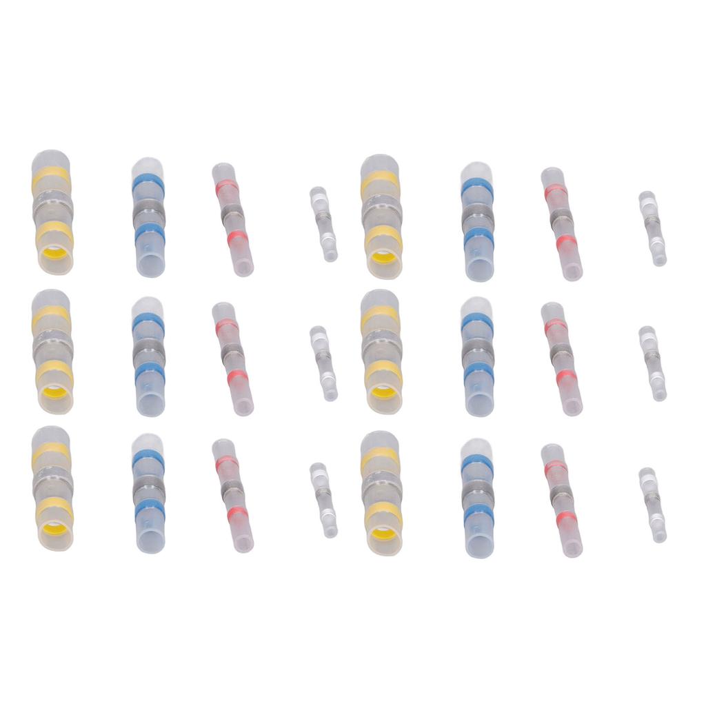 100Pcs Heat Shrink Butt Connectors Crimp Terminals Waterproof Solder Seal Electrical Splice Kit