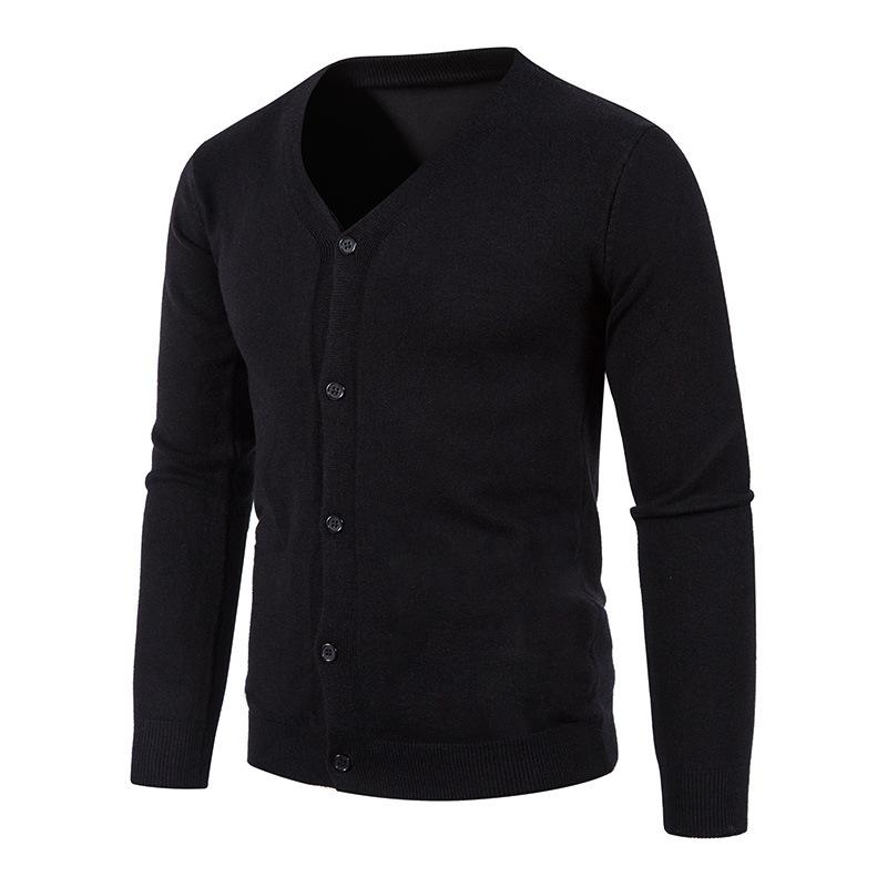 Sweater Cardigan Knitted Sweater Spot Autumn Men's V-Neck Slim-Fit Button Bottom Shirt