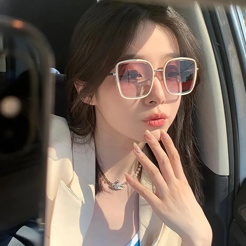 Gradually Change Tea Fashion Sunglasses Women'S Wind With The Same Gradual Change Color Sunglasses