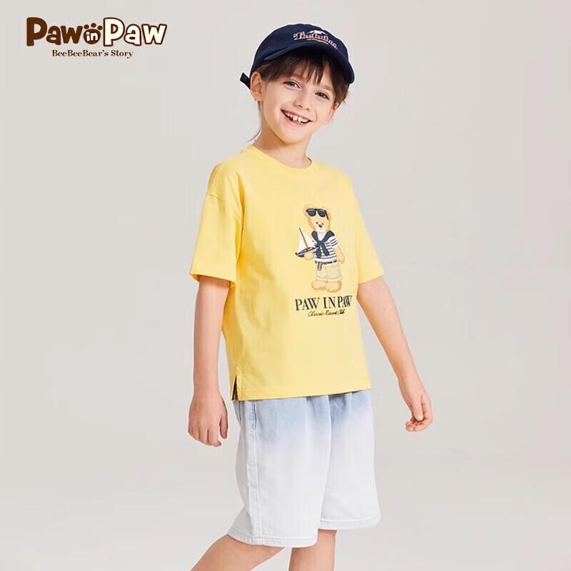 PawinPaw Cartoon Bear Kids  Printed Short Sleeve T-Shirt 140 cm