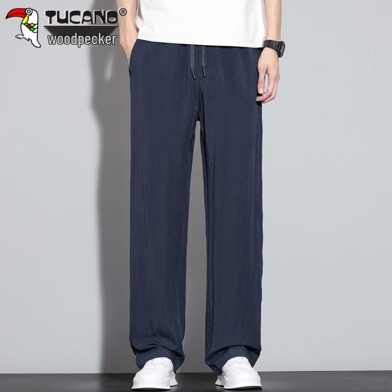 TUCANO Men's Summer Tencel Linen Blend Straight Casual Pants