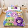Cute Anime Girls Picnic Comforter Set 3D Digital Print Bedding Set Soft Microfiber Quilt Cover for Teen Bedroom Dorm Home