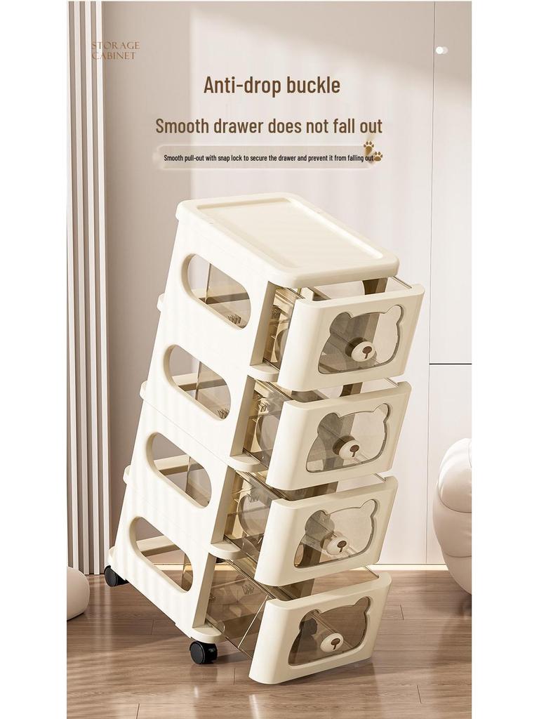 Multi-Layer Snack & Toy Storage Cabinet: Safe for Kids, Ideal for Living Room & Bedroom