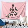 Playing Bernese Mountain Dog  Pink Background Tapestry Decoration Art Aesthetic Tapestries Home Wall Cloth Wall Hanging