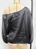 Women's 2025 Winter Off-the-Shoulder Satin Asymmetrical Top