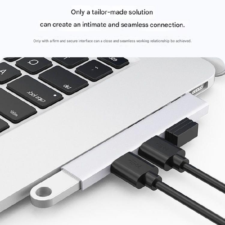 4 In 1 USB3.0 HUB Fast Speed USB3.0 4 Port USB C HUB Multiple Splitter Easy Cable Management for PC Computer