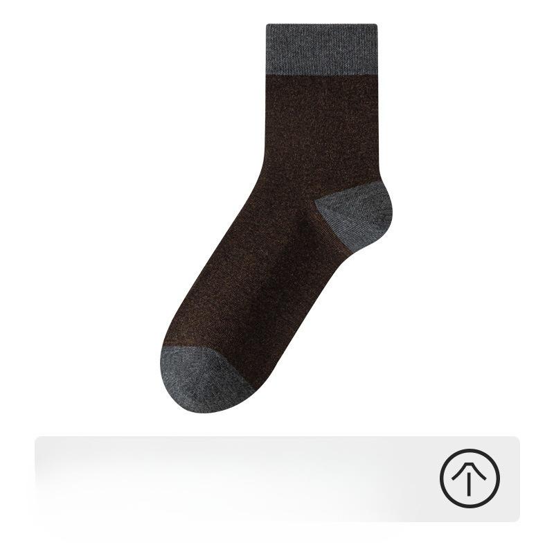 Male Autumn and Winter Thick Warm Cotton Color Combination Bone Free Deodorant Socks