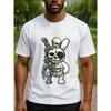 European Sizes Double-sided Skull Rabbit Men's Printed Short-sleeved T-shirt, Regular Short-sleeved T-shirt,