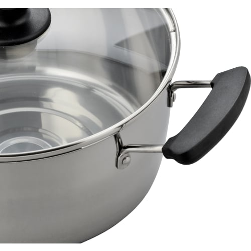 Wahei Freiz Two-handed Pot 22cm Stainless Steel with Glass Lid IH/Gas Compatible Recido RR-6890