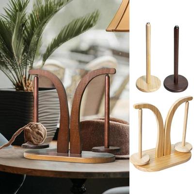 Porte-bobine à double fil rotatif en bois pour fil à coudre Spinner Bobine de fil magnétique Enrouleur pour pelote de laine Outil pour tricot et couture
