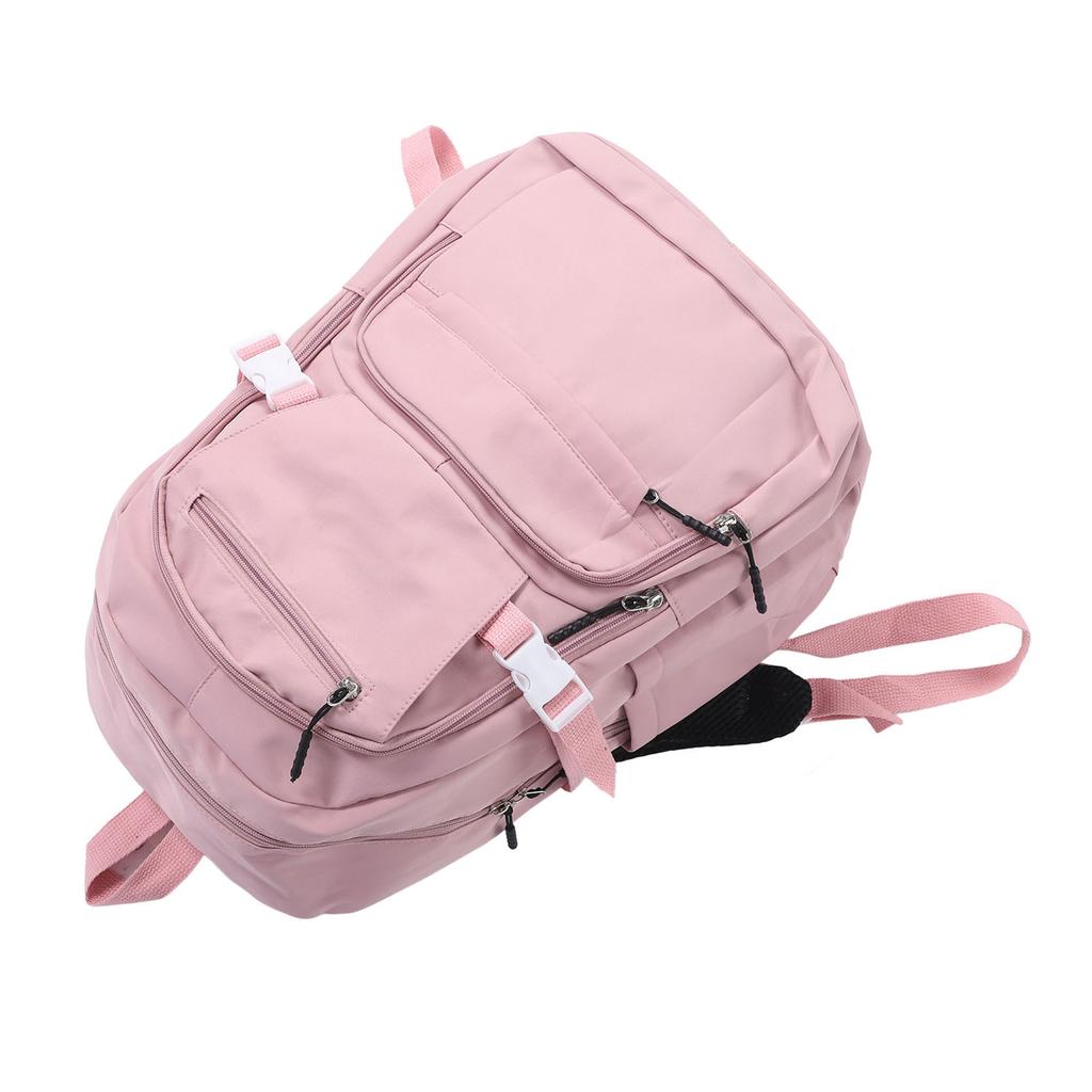 Women Travel Backpack Zipper Waterproof Adjustable Shoulder Strap Casual Carry On Laptop Backpack Pink 16in