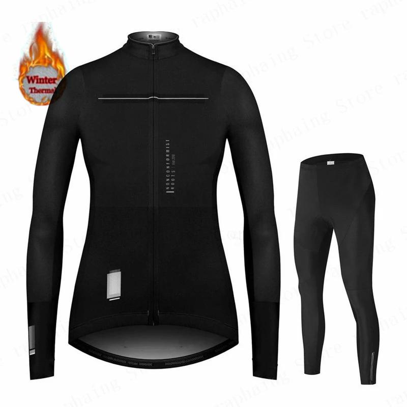 2026 Cycling Clothing Winter Women Long Sleeve Jersey Set Lady Thermal Fleece Road Bike Jacket Female Sportswear Warm Spain Suit