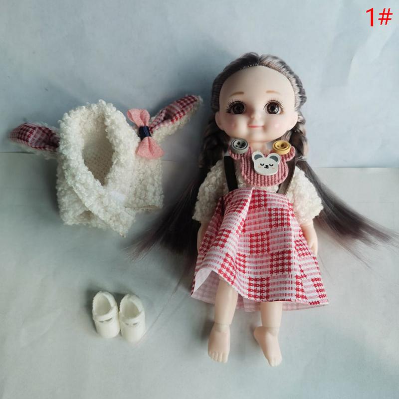 Muñeca Sonriente de 17 cm Colección Princesa Mini BJD Juguetes Traje de Vestido de Princesa Adorable Muñeca BJD Sonriente 1/12 Articulaciones Móviles Muñeca Niñas DIY Vestir