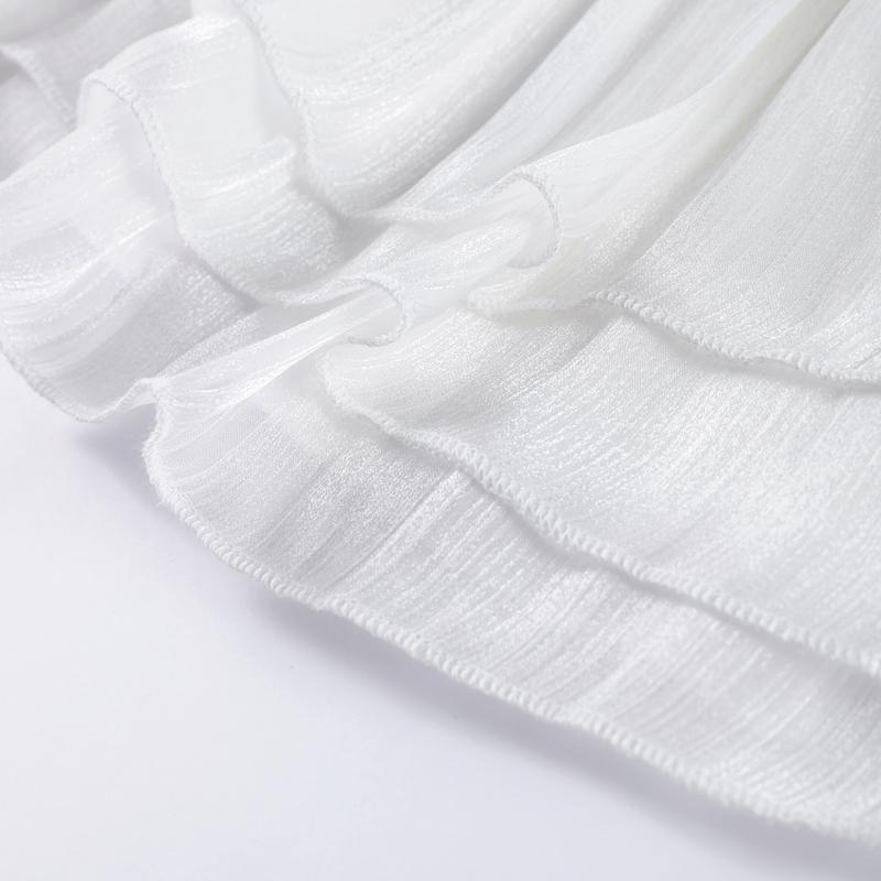 Elegantní mašle na sukni, obleky pro ženy, šněrování, O-výstřih, halenka s lanternovými rukávy a vysokým pasem, sladká skládaná sukně, jarní nová sada 2 kusů