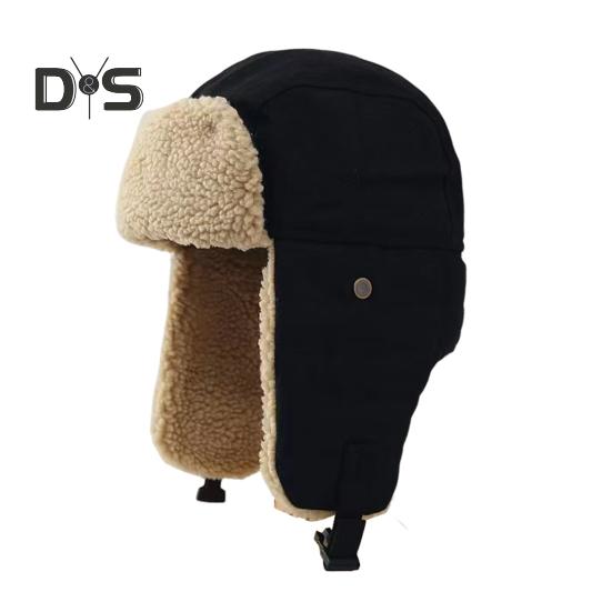 

Унисекс зимняя шапка с утолщенной флисовой подкладкой Защита ушей Windoroof Застежка-пряжка Сохранение тепла на открытом воздухе Катание на лыжах Коньки Сноубординг Шапка Lei Feng чёрный