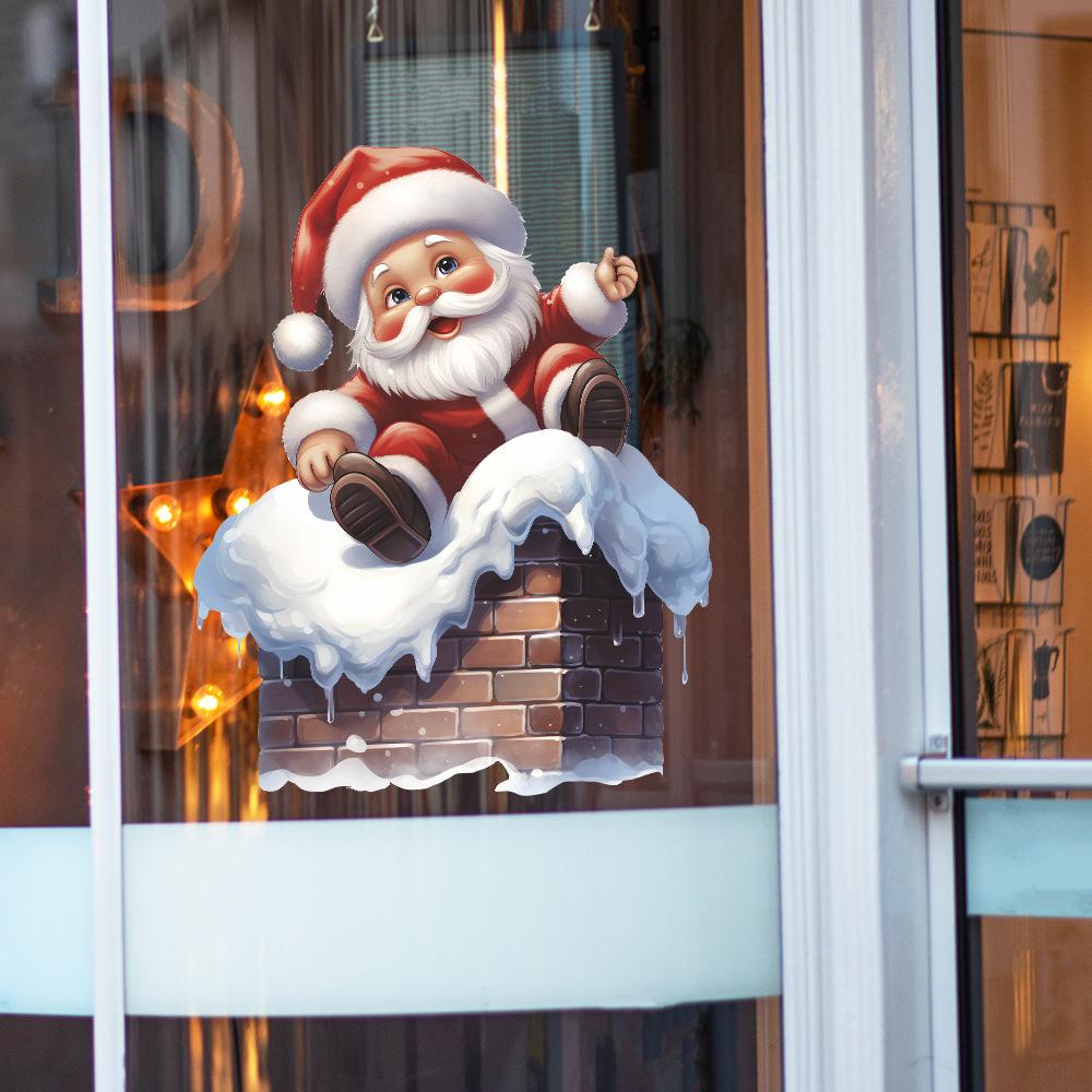 Fun-f260 Santa Claus Střešní prostředí Dekorativní skleněné dveře a okna Samolepky na okna