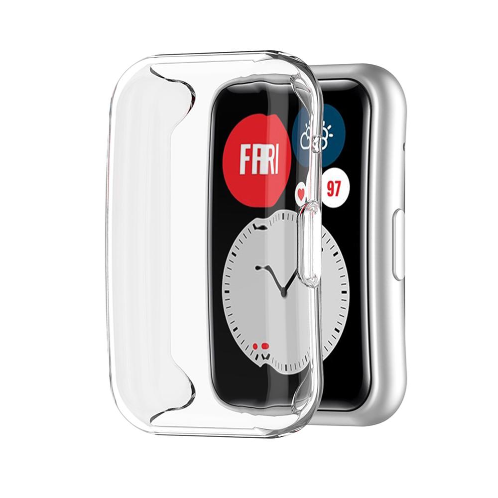 Full Screen Protector For Huawei Watch Fit Electroplated TPU Protective Case Shell Cover For Huawei Watch Fit прозрачный