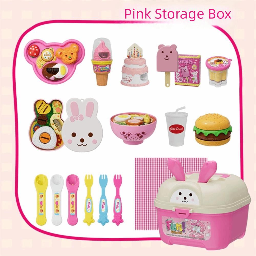 Little Bearshape Pudding Feeding Set Pretend Play Early Education Lunch Box Pudding Toy Kawaii Simulation Model Play House Toys