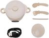 470ml Portable Stainless Steel Food Warmer, Wireless Electric Heated Lunch Box with Spoon & Fork, Cream