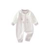 Cotton Lace Trim Long Sleeve Newborn Bodysuit Pajamas