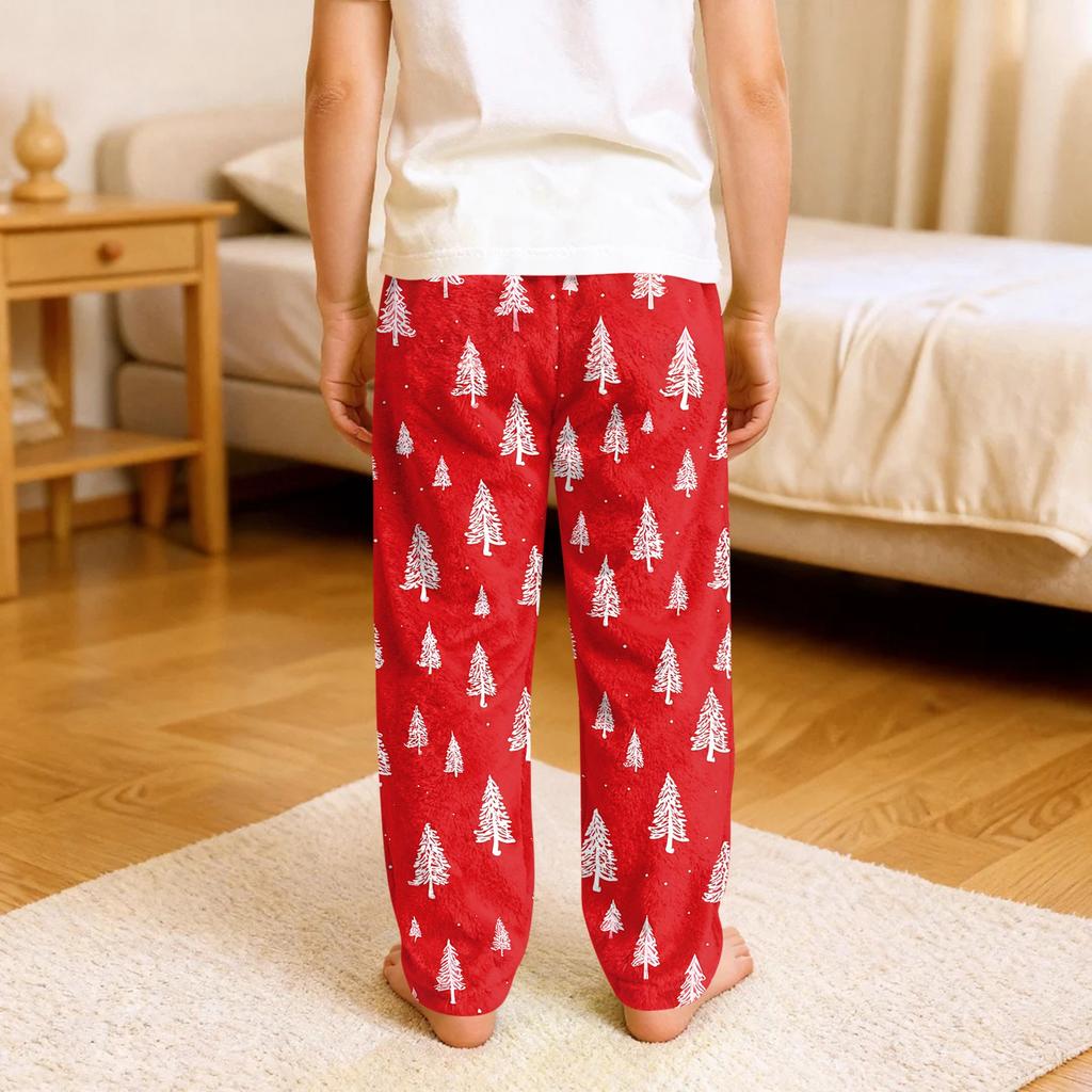 Children's Soft Comfortable Pyjama Bottoms Casual  Christmas Print Home Pants