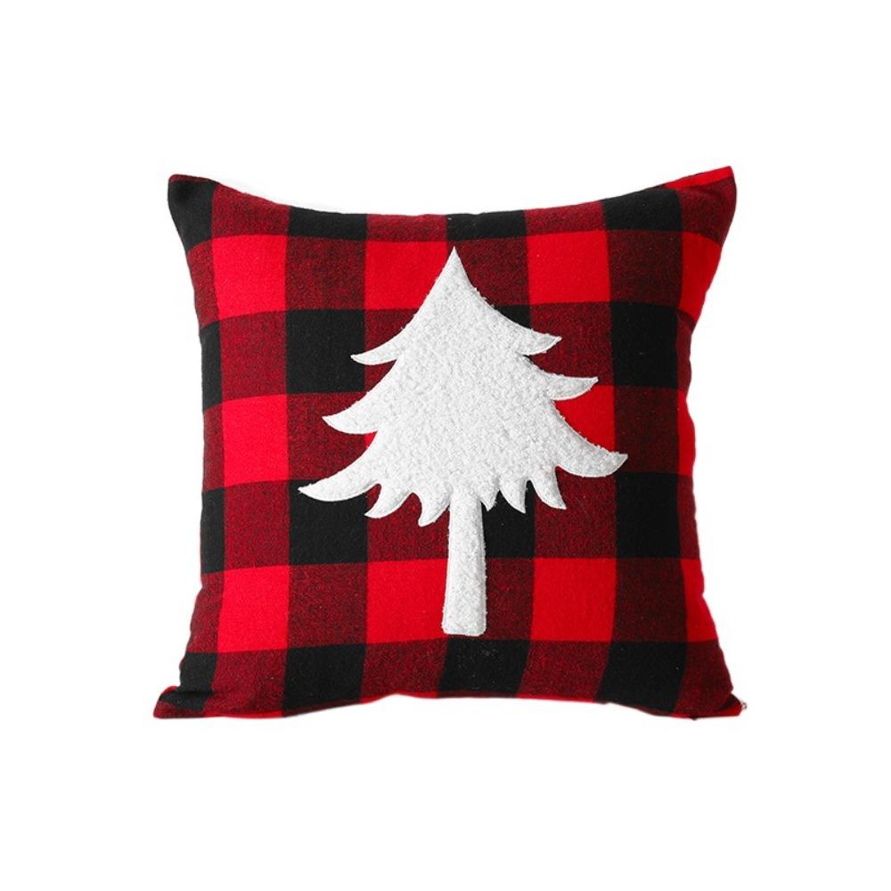 

Christmas Tree Christmas Plaid Pillowcase INS Style Cushion Cover Living Room/Office Style A