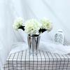 Artificial Flower Vintage Realistic Long Stem Green Large Leaves Hydrangea Fake Plant