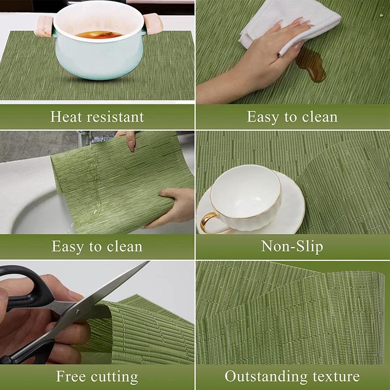 Suport de pahar țesut din PVC Antibacterian Anti-mucegai Covorașe de masă Antiderapant Covoraș pentru mâncare occidentală Izolație Covoraș de masă Covoraș de bucătărie pentru luat masa