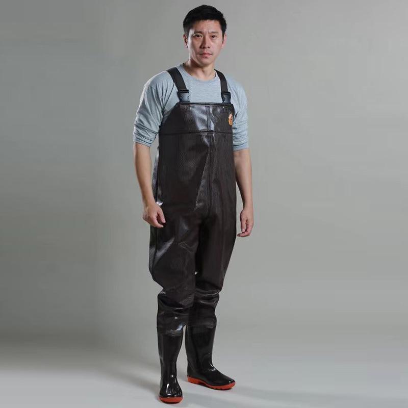 Eco-Friendly One-Piece Fishing Waders with Boots - Full Body Waterproof Pants