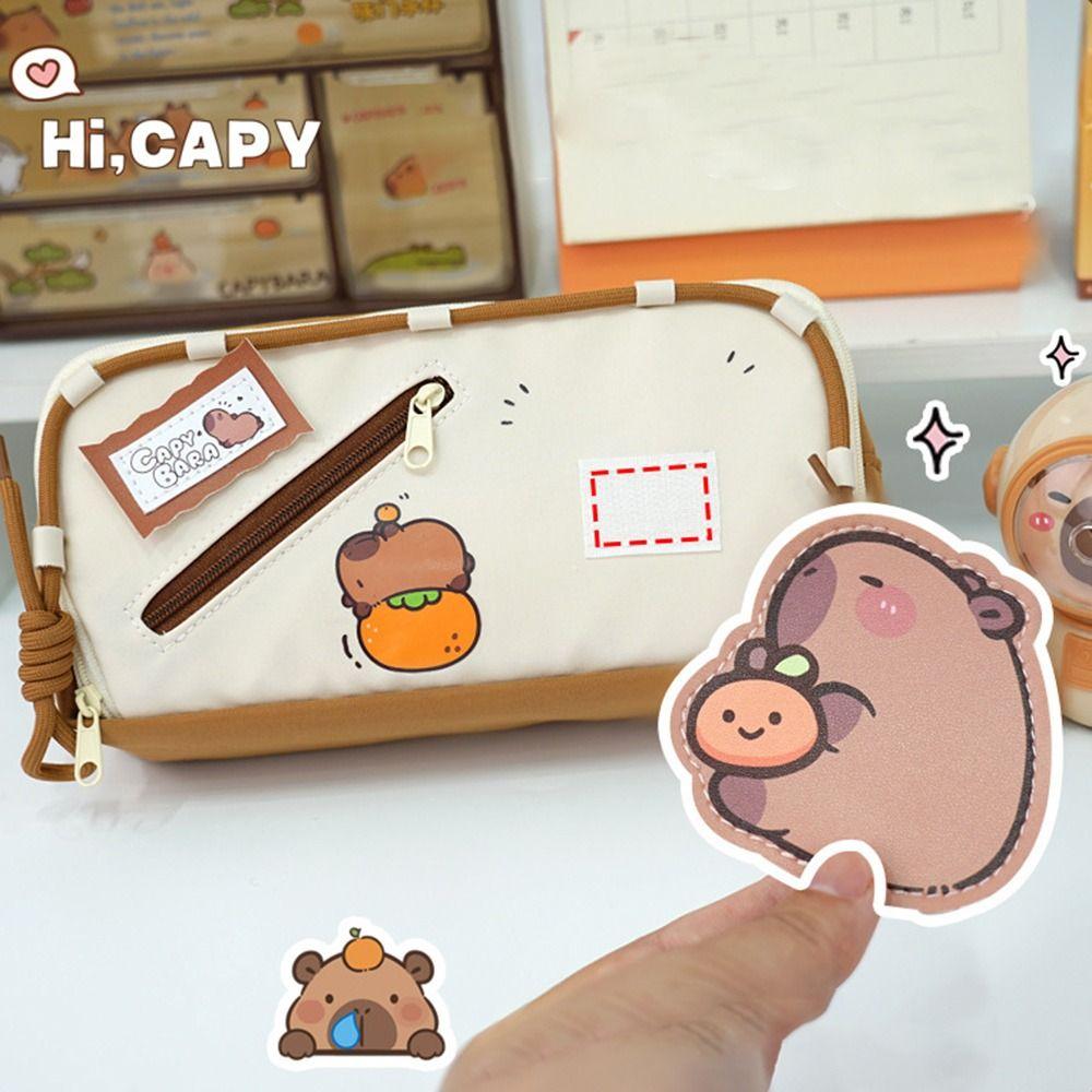 Multi-layer Capibara Pencil Case Cartoon Stationery Bag Kawaii Pencil Pouch  School Supplies
