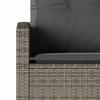 L Shaped Sofa with Cushions Grey Poly Rattan