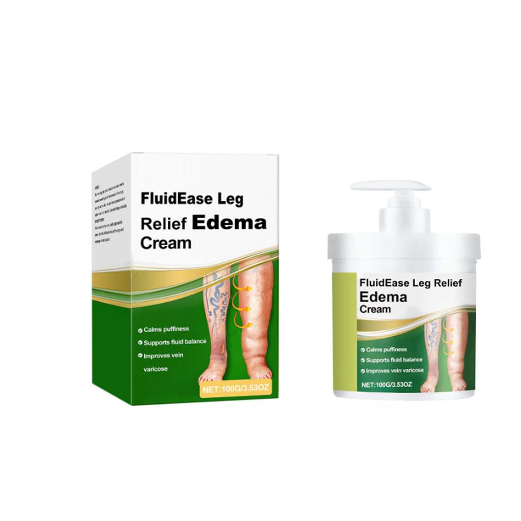 Fluidease Leg Edema Cream, Fluid Ease Leg Cream, Lymphatic Drainage Massage Cream,  Care Lymphatic Massage Cream, Edema Relief For Legs And Feet