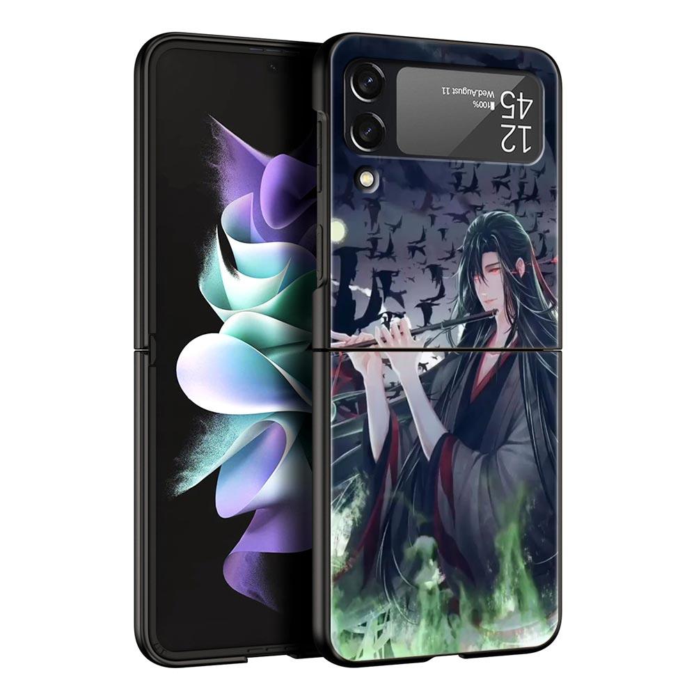 MDZS Anime Mo Dao Zu Shi Wei Wuxian Phone Case for Samsung Galaxy Z Flip 3 4 5 Black Folding Mobile Shell Hard PC Protect Cover
