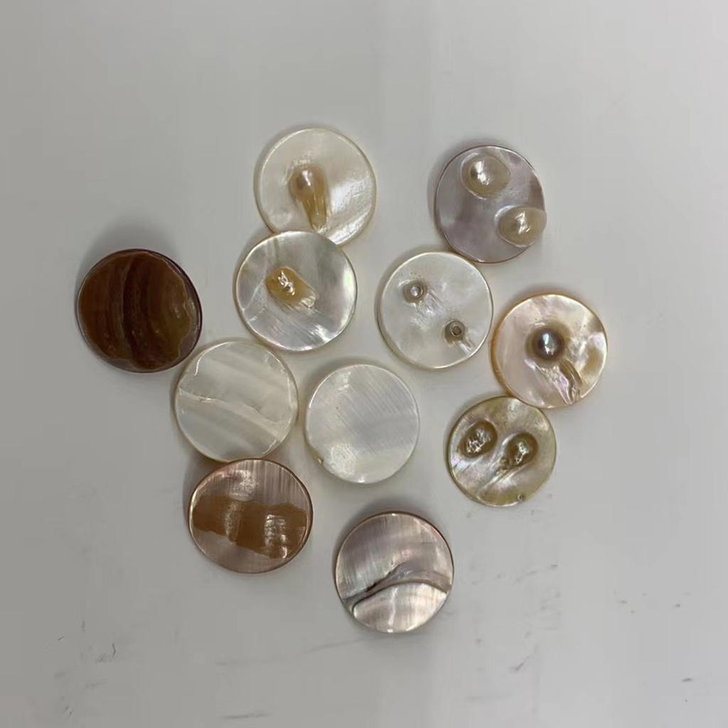 10 Stück/Packung Natürliche Blasenperlmutt-Muschelscheiben 20 mm Rund Süßwasserperlmutt Münzmuschel Anhänger Für DIY Schmuck Harz Bastelohrringe Herstellung