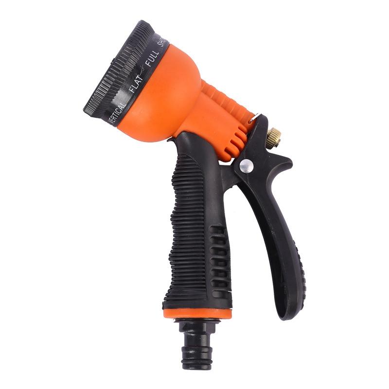 

8 моделей водяной пистолет высокого давления шланговая насадка для мойки автомобилей уборка газона полив двора распылитель садовый ирригационный инструмент оранжевый