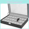 24 Black Watch Storage Box Case Bracelet Bangle Jewelry Display Tray Collection