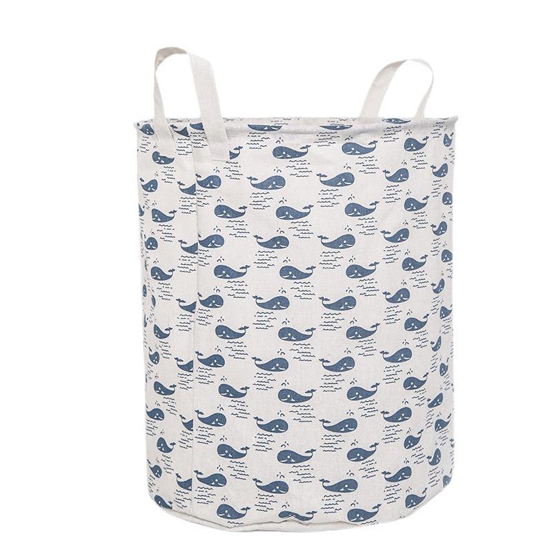 Cotton Linen Round Laundry Hamper – Large Capacity Handheld Storage for Clothes, Toys, and Sundries.