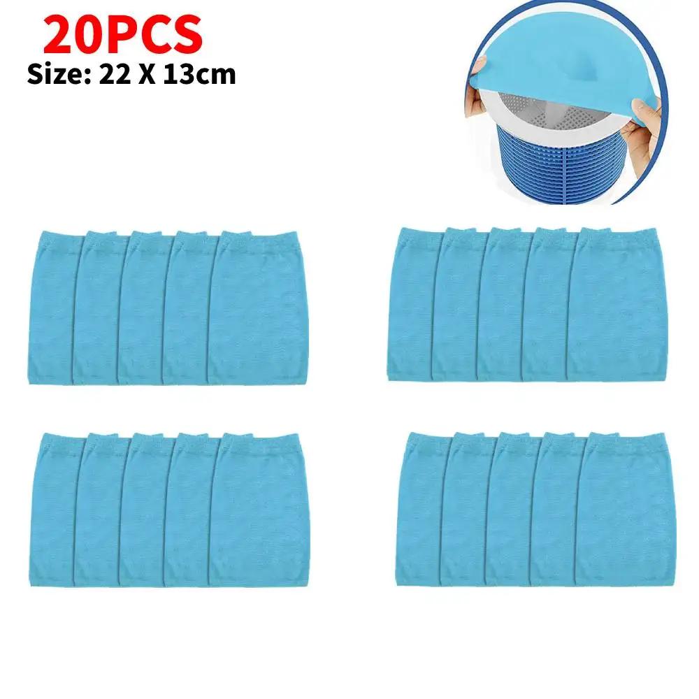 10/20/50/100pcs Filter Storage Pool Skimmer Socks Nylon Swimming Pool Filter Socks For Baskets Skimmers White Pool Supply