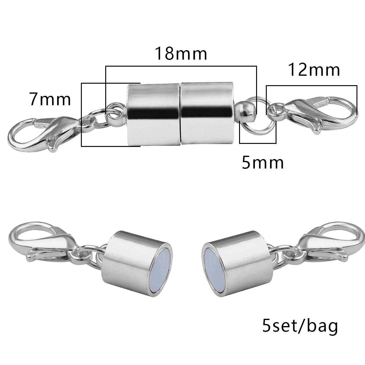 

2/5 шт., аксессуары, магнитные застежки-лобстеры для ожерелья, браслета, крючки-шарики-лобстеры 18x7mm 5pcs белый