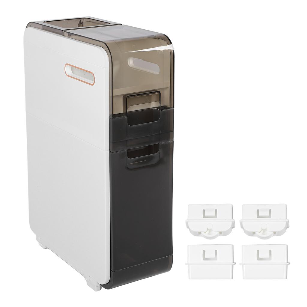 Slim Bathroom Storage Cabinet Plastic Narrow Bathroom Storage Space Saving Floor Organizer Side Unit