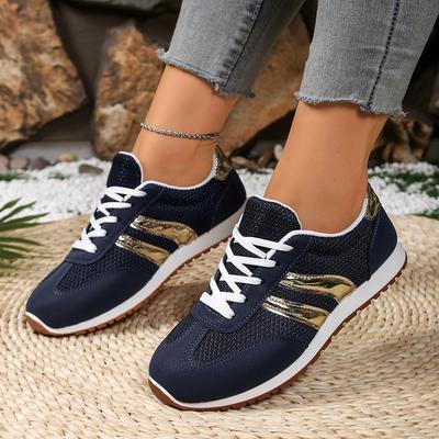 Modne Nowe buty do biegania casual dla kobiet na wiosnę i jesień, z płaską siateczkową powierzchnią, oddychające, wygodne i modne
