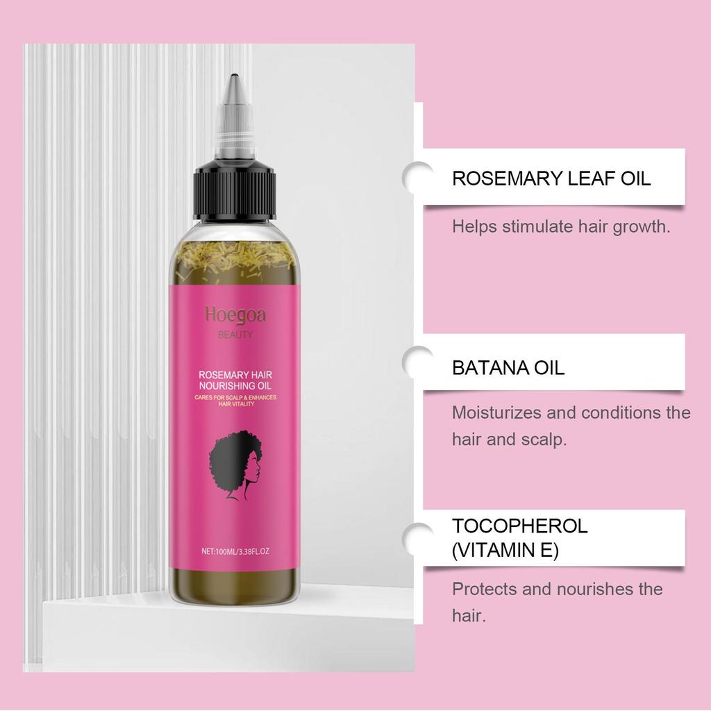 Hoegoa Olio Condizionante al Rosmarino Nutre, lenisce e liscia i capelli crespi per morbidezza e lucentezza.