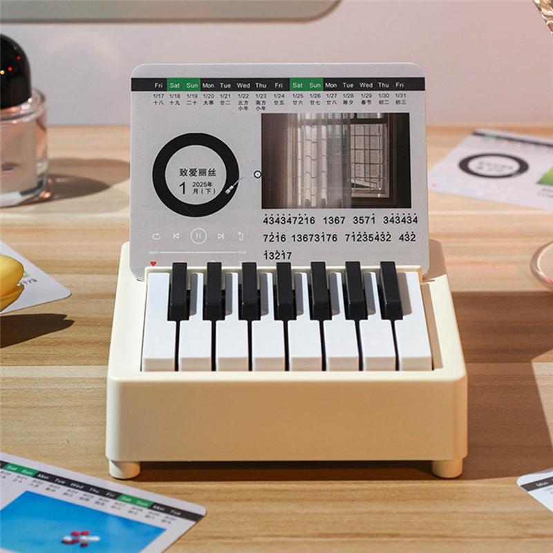 A96K-Mini Piano Calendar World Famous Music High-End Music Piano Desktop Decoration Playing Calendar Surprise Gift