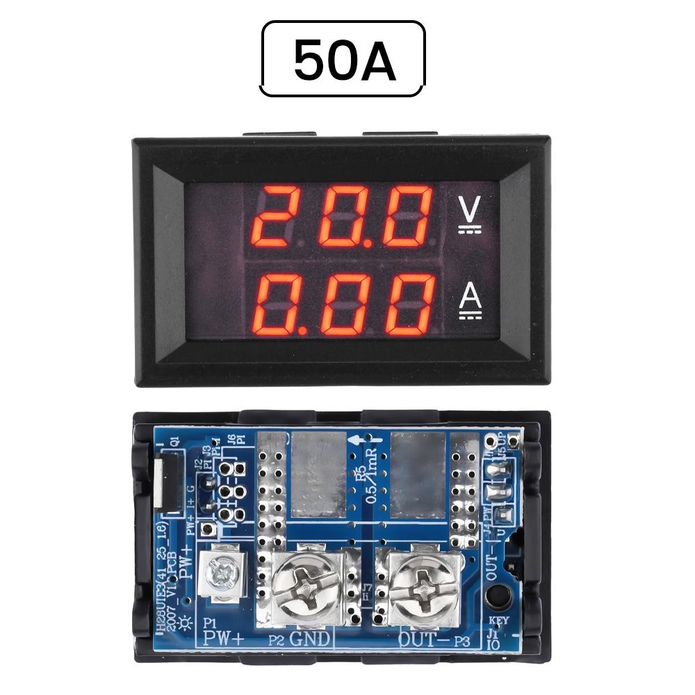 DC7V~100V 20A 50A Voltage Ammeter LED Digital Display High Precision Voltmeter Real Time Monitoring Electrical Instruments