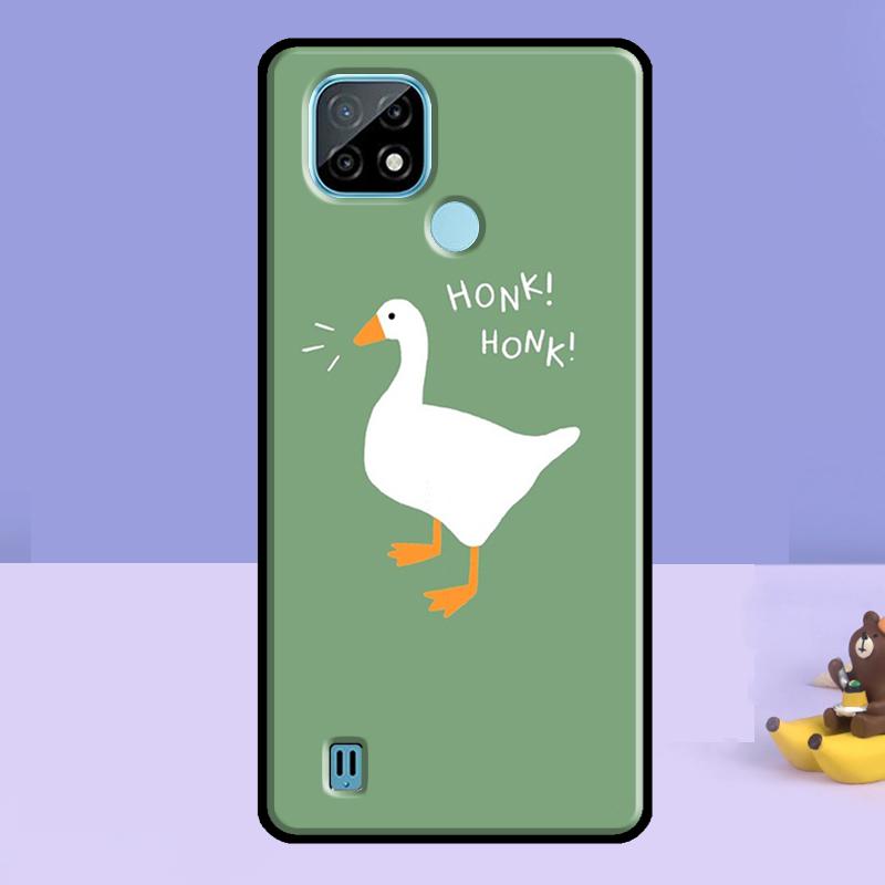 Funny Cartoon Duck Case For Realme 13 10 11 12 14 Pro Plus C75 C67 C61 C55 C53 C51 C35 C21Y C25S GT 7 Pro 6 6T