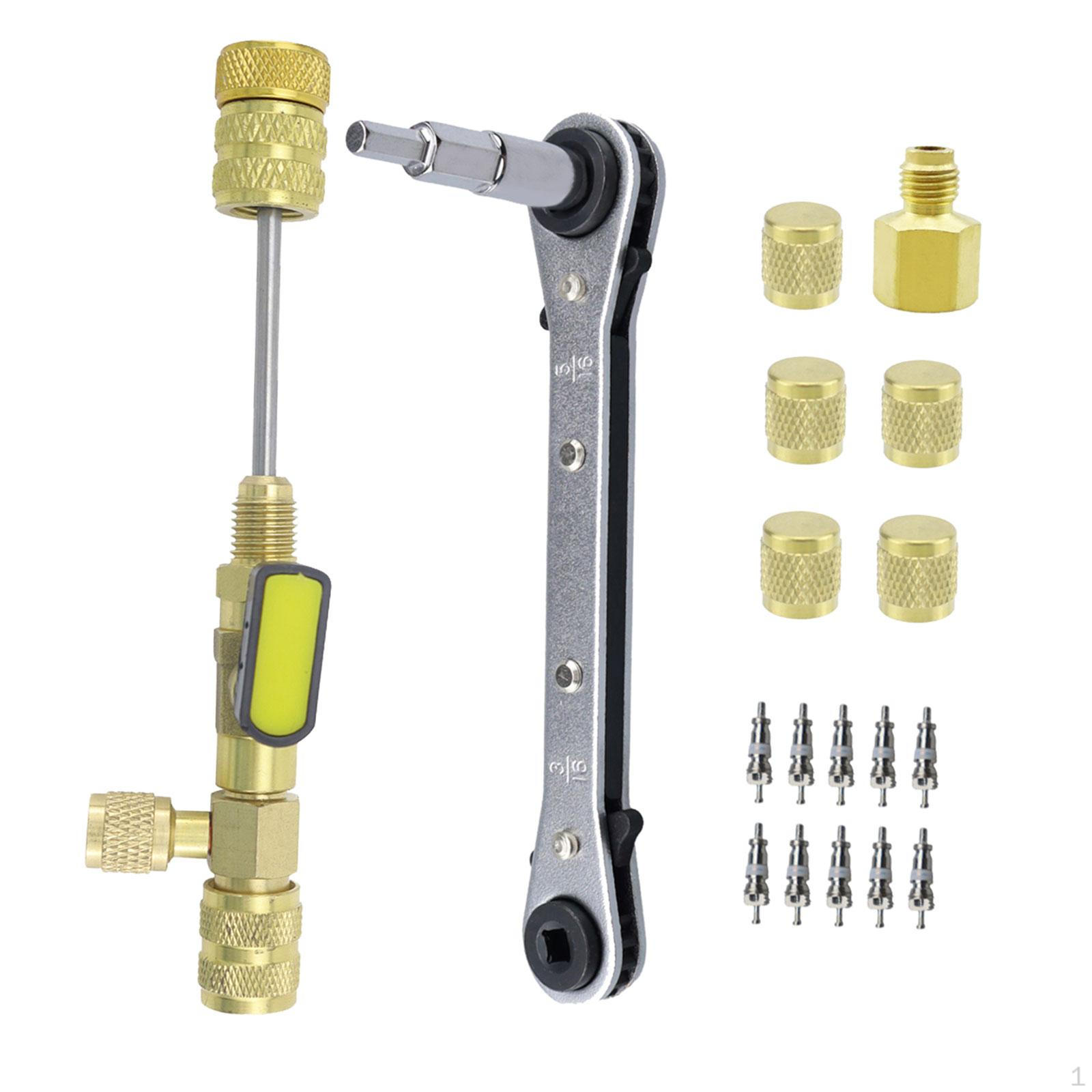 

Valve Core Remover Installer Tool Set Refrigeration Service Wrench Air Conditioning Line Repair