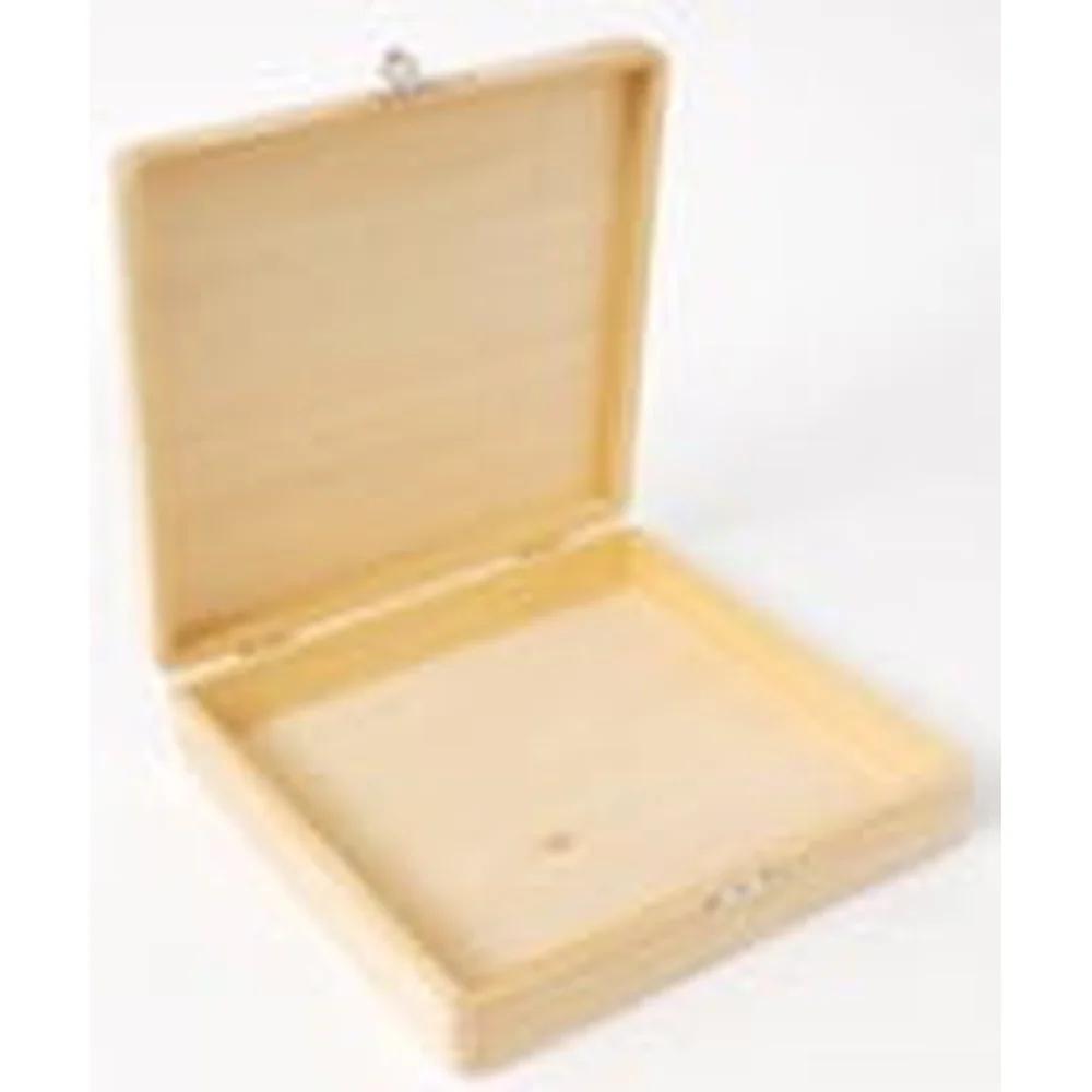 Unfinished Wood Cigar Box Crafting DIY Projects Hinged Keepsake Storage Box Jewelry Organizer Art Supplies Minimalist Design