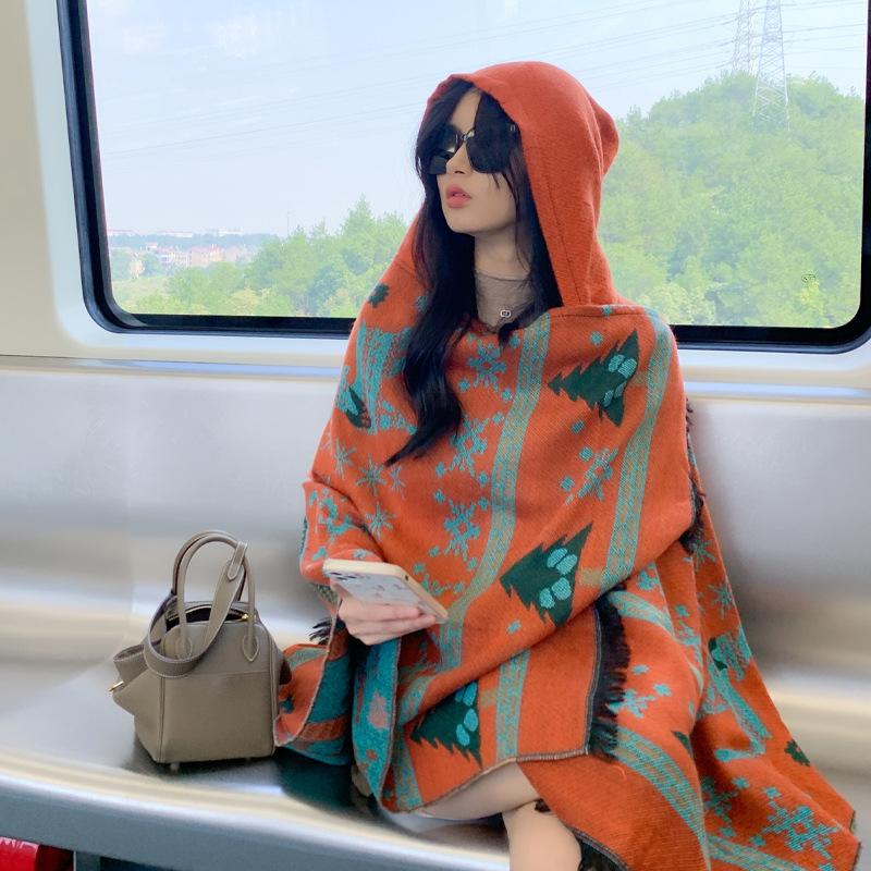 Pele amigável e respirável quente e versátil casa, outono e inverno xale de viagem feminino, capa grossa, cobertor de ar condicionado